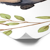 Greenery Raccoon Woodland Animals Kinderzimmer Poster (Ecke)