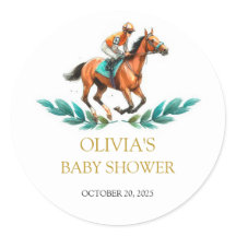 Greenery Race Shower Klassischer Rundaufkleber