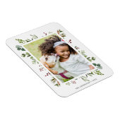 Greenery Red Berries Holiday Foto Magnet (Rechte Seite)