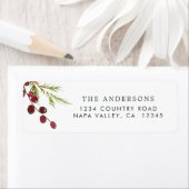 Greenery Red Berries Holiday Rücksendeadresse (Insitu)