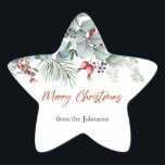 Greenery Red Green Black Christmas Sticker<br><div class="desc">Grün Rot Grün Schwarz Weihnachtsaufkleber. Sehen Sie sich den Sammellink auf dieser Seite an,  um alle passenden Elemente in diesem schönen Design zu sehen.</div>