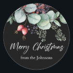 Greenery Red Green Black Christmas Sticker<br><div class="desc">Grün Rot Grün Schwarz Weihnachtsaufkleber. Sehen Sie sich den Sammellink auf dieser Seite an,  um alle passenden Elemente in diesem schönen Design zu sehen.</div>