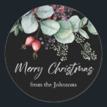 Greenery Red Green Black Christmas Sticker<br><div class="desc">Grün Rot Grün Schwarz Weihnachtsaufkleber. Sehen Sie sich den Sammellink auf dieser Seite an,  um alle passenden Elemente in diesem schönen Design zu sehen.</div>