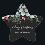 Greenery Red Green Black Christmas Sticker<br><div class="desc">Grün Rot Grün Schwarz Weihnachtsaufkleber. Sehen Sie sich den Sammellink auf dieser Seite an,  um alle passenden Elemente in diesem schönen Design zu sehen.</div>