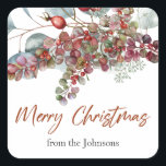 Greenery Red Green Christmas Sticker<br><div class="desc">Grün Grün Grün Weihnachtssticker. Sehen Sie sich den Sammellink auf dieser Seite an,  um alle passenden Elemente in diesem schönen Design zu sehen.</div>