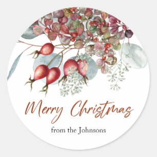 Greenery Red Green Christmas Sticker