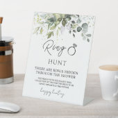 Greenery Ring Hunt Brautparty Game Sockelschild (In SItu)