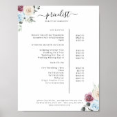 Greenery Rose Salon Price List Poster (Vorne)