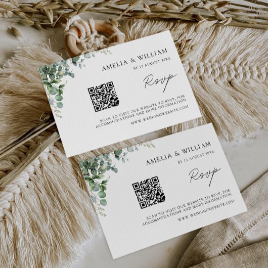 Greenery RSVP Card Hochzeitsvorlage