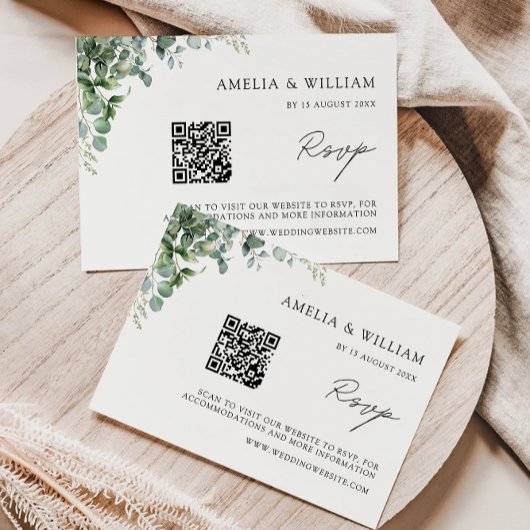 Greenery RSVP Card Hochzeitsvorlage