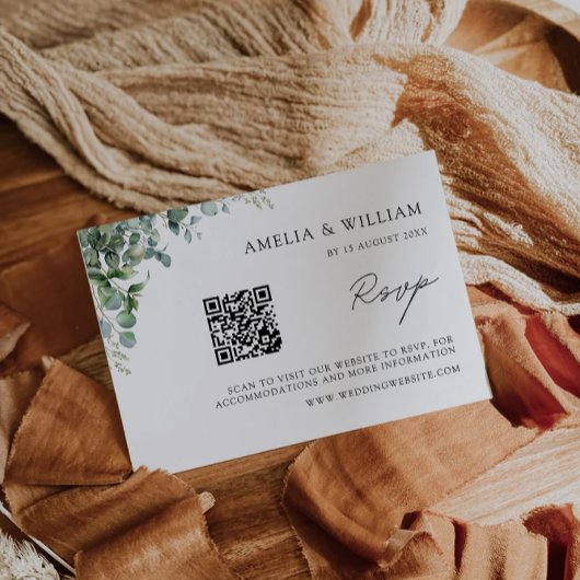 Greenery RSVP Card Hochzeitsvorlage