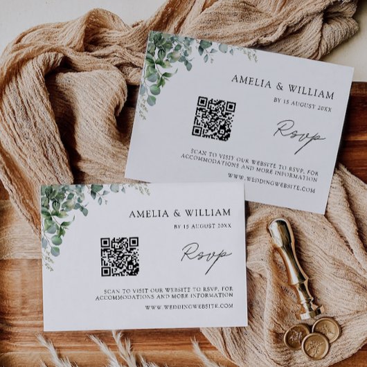 Greenery RSVP Card Hochzeitsvorlage