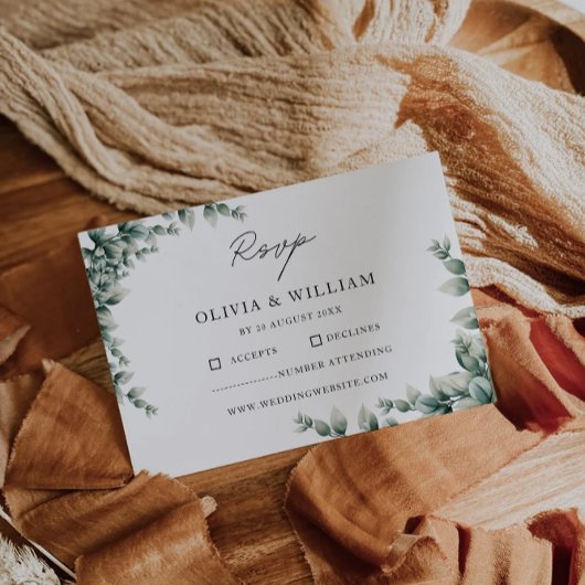 Greenery RSVP Card Hochzeitsvorlage