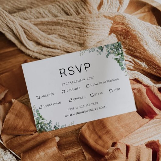 Greenery RSVP Card Hochzeitsvorlage