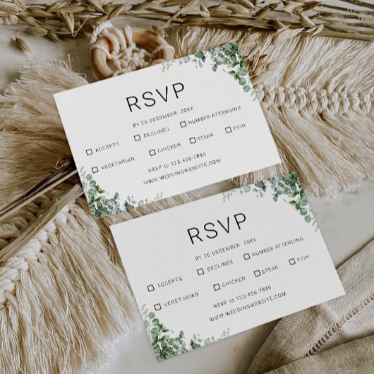 Greenery RSVP Card Hochzeitsvorlage