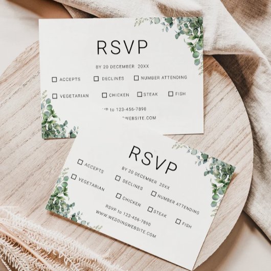 Greenery RSVP Card Hochzeitsvorlage