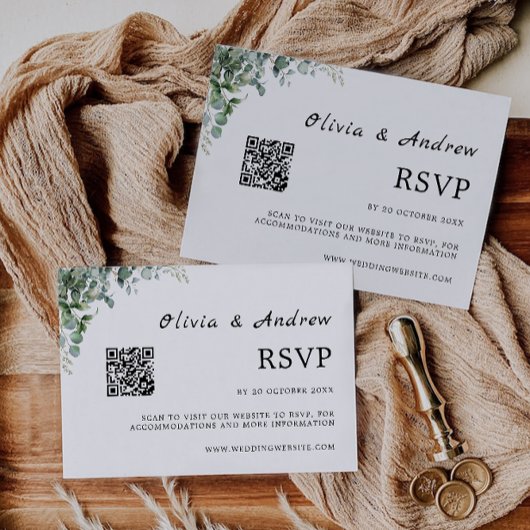Greenery RSVP Card Hochzeitsvorlage