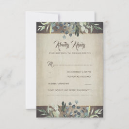 Greenery Rustic Country Wedding UAWG RSVP Karte