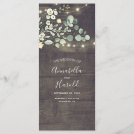 Greenery Rustic Garden Wedding Programs Programm