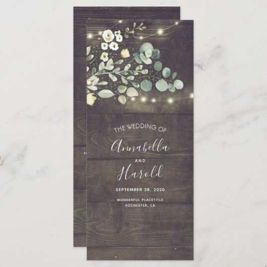 Greenery Rustic Garden Wedding Programs Programm (Vorne/Hinten)