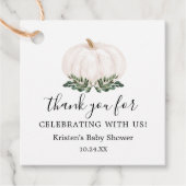 Greenery Rustic Little Pumpkin Baby Shower Gefalle Geschenkanhänger (Vorderseite)