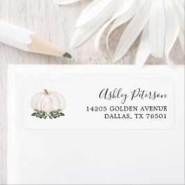Greenery Rustic Little Pumpkin Baby Shower Label
