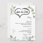 Greenery Rustic Save The Date Invitation Einladung (Vorderseite)