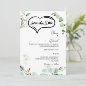 Greenery Rustic Save The Date Invitation Einladung (Stehend Vorderseite)
