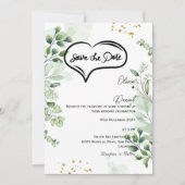 Greenery Rustic Save The Date Invitation Einladung (Vorderseite)