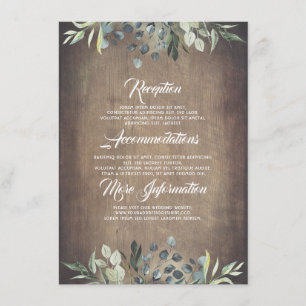 Greenery Rustic Wedding Information Guest Begleitkarte