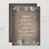 Greenery Rustic Wedding Information Guest Begleitkarte (Vorne/Hinten)