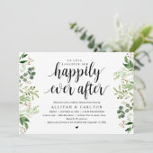 Greenery Rustic Wedding Probe Dinner Einladung (Stehend Vorderseite)