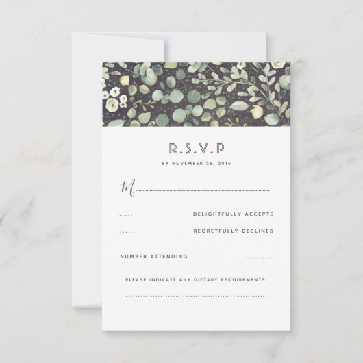 Greenery Rustic Wedding RSVP (Vorderseite)