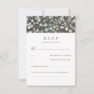 Greenery Rustic Wedding RSVP Karte