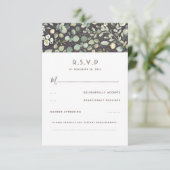 Greenery Rustic Wedding RSVP Karte (Stehend Vorderseite)