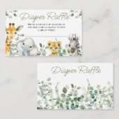 Greenery Safari Baby Duwer Windelwanne Beilage Visitenkarte (Vorne/Hinten)