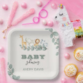 Greenery Safari Baby Shower 9" Square Paper Teller (Party)