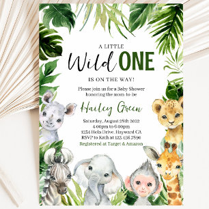 Greenery Safari Dschungel-Baby-Party Einladung