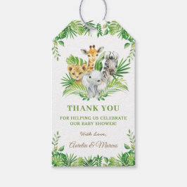 Greenery Safari Jungle Animals Baby Shower Geschenkanhänger