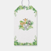 Greenery Safari Jungle Animals Baby Shower Geschenkanhänger (Rückseite)