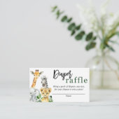  Greenery Safari Jungle Animals Diaper Raffle Card Begleitkarte (Stehend Vorderseite)