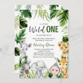 Greenery Safari Jungle Baby Dusche Einladung (Vorne/Hinten)
