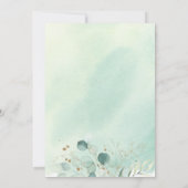 Greenery Sage and Gold Oh Baby Shower Einladung (Rückseite)