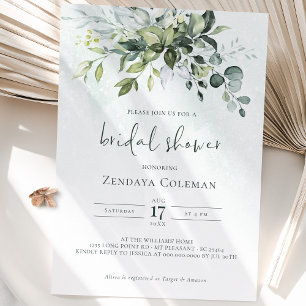 Greenery Sage Green Bridal Shower Invitation Einladung