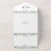 Greenery Sage Lilac Floral QR Code Wedding All In One Einladung (Außenbereich)