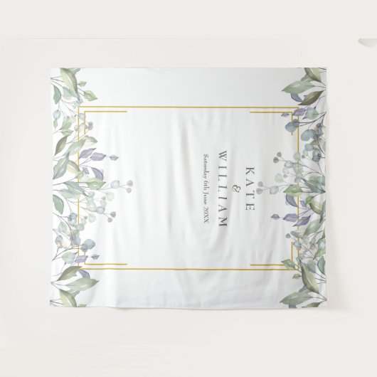 Greenery Sage Lilac Wedding Foto Stand Hintergrund Wandteppich (Vorderseite (Horizontal))