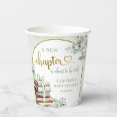 Greenery Sage Storybook Baby Shower Paper Cup Pappbecher (Vorderseite)