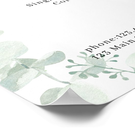 Greenery Salon Preisliste Poster (Ecke)