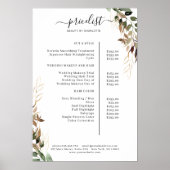 Greenery Salon Price List Poster (Vorne)