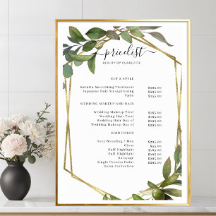 Greenery Salon Price List Poster